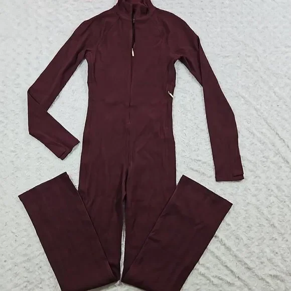 Athleta x Alicia Keys Small Goddess Bodysuit Red Spiced Jumpsuit Womens 450639 - Picture 1 of 11